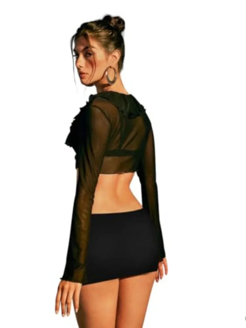 Black Bodycon Pencil Skirt for Women Cotton Spandex Mini Skirt Made in USA